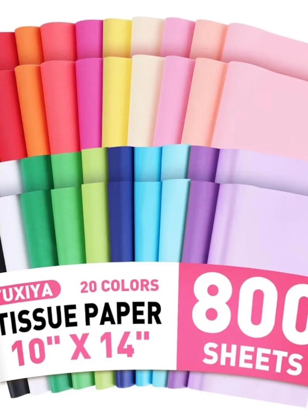 Bulk 800 Colorful Tissue Paper Party Pack - Multi-Color